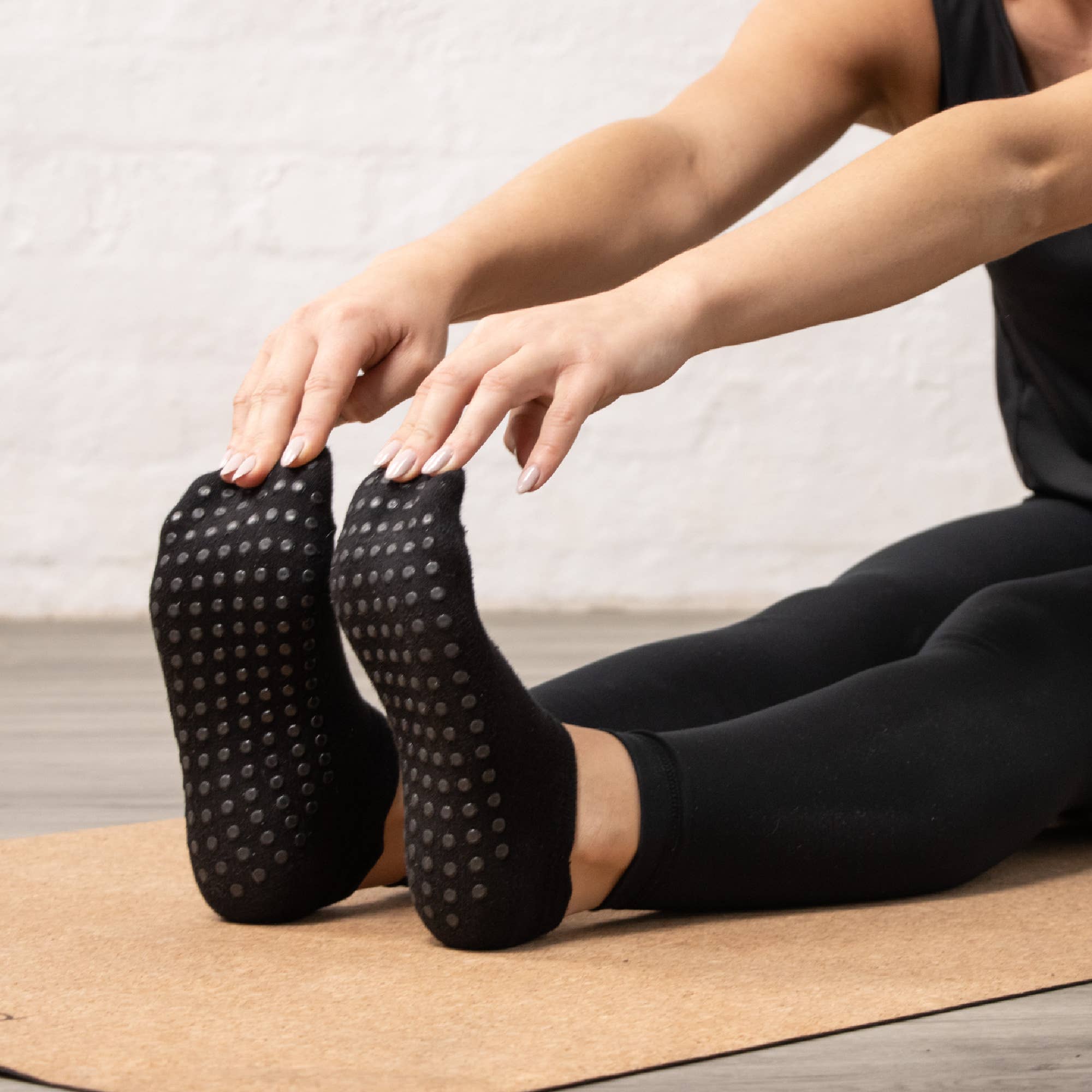 Yoga-ankelstrumpor med halkskydd