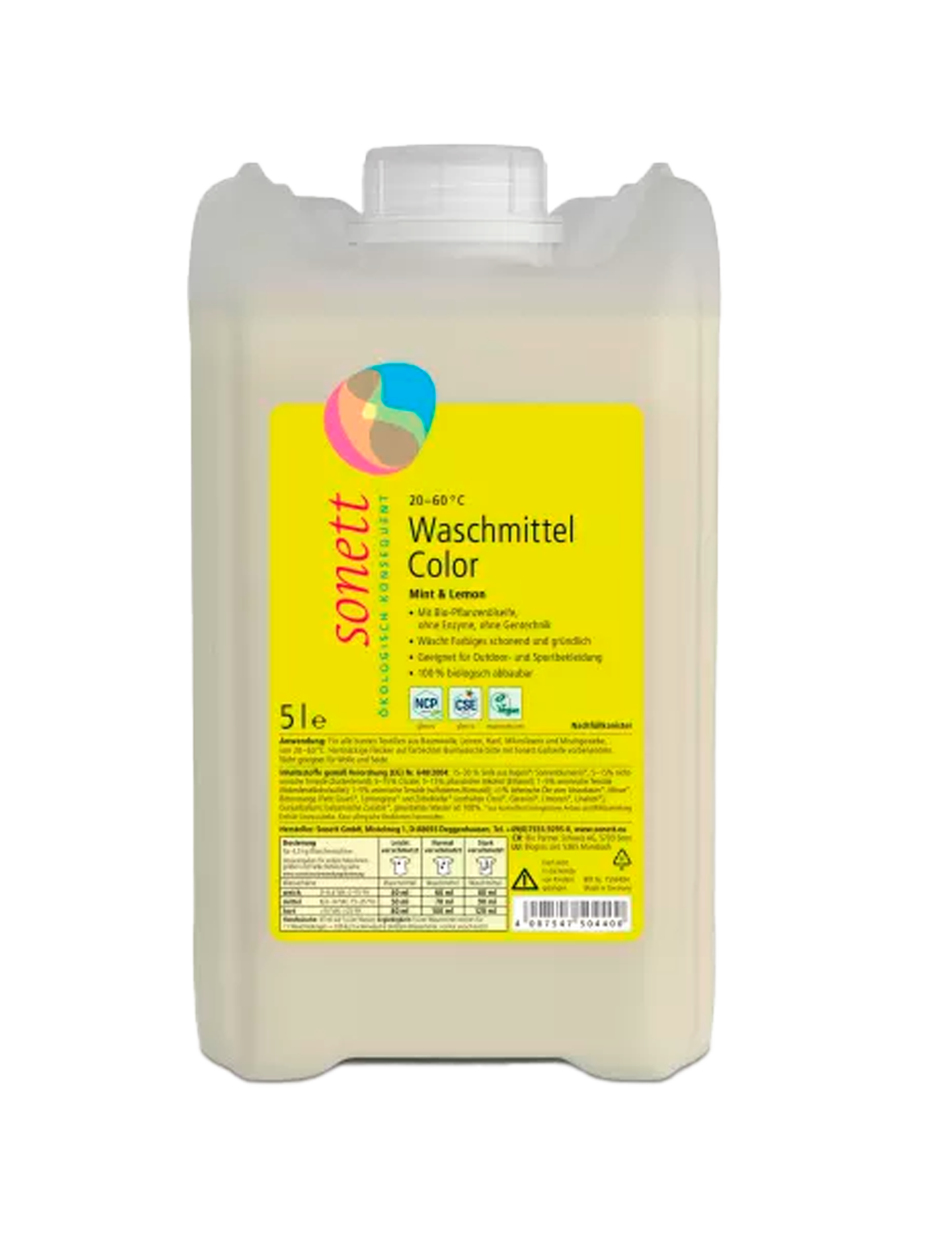 Ekologiskt tvättmedel med mynta och citron (5 l)