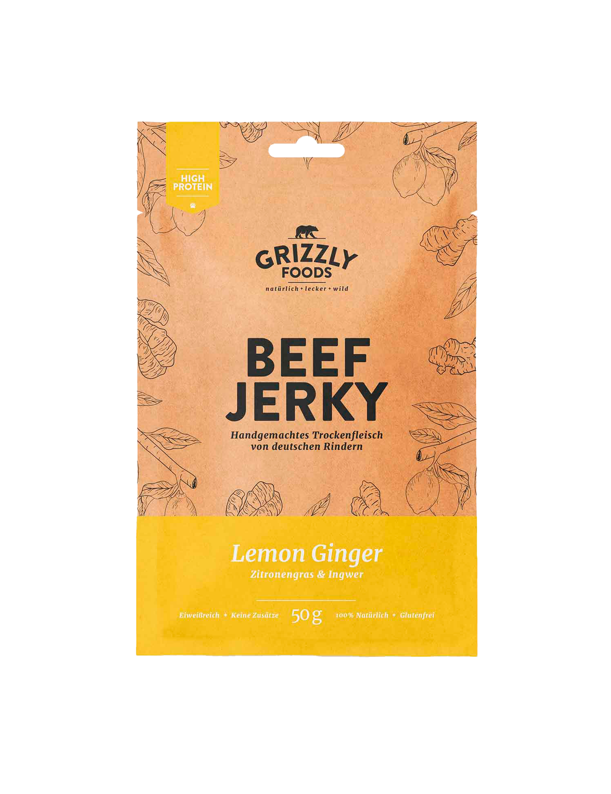 Beef Jerky med citron och ingefära (50 g)