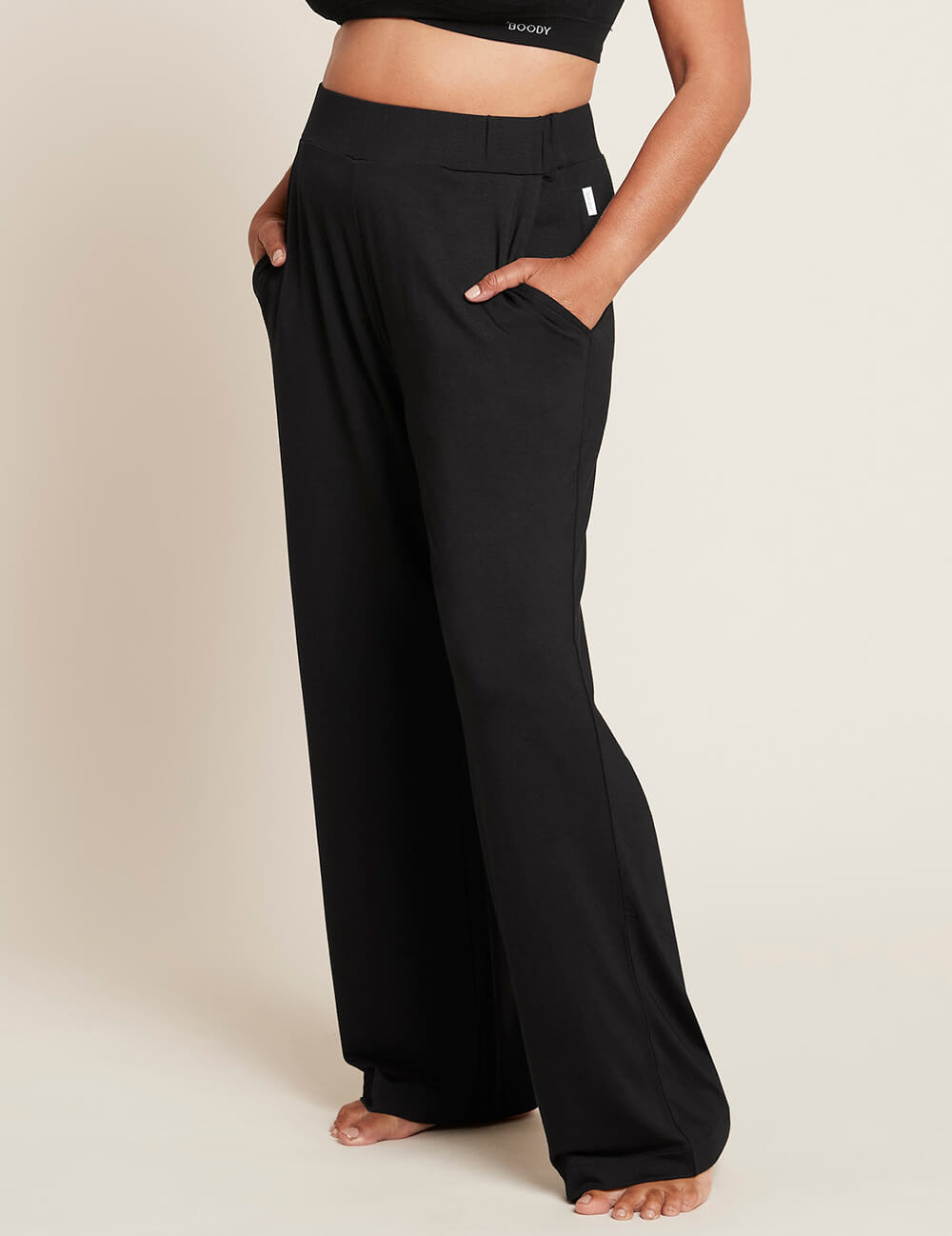Downtime Wide Leg Lounge Pant – Black