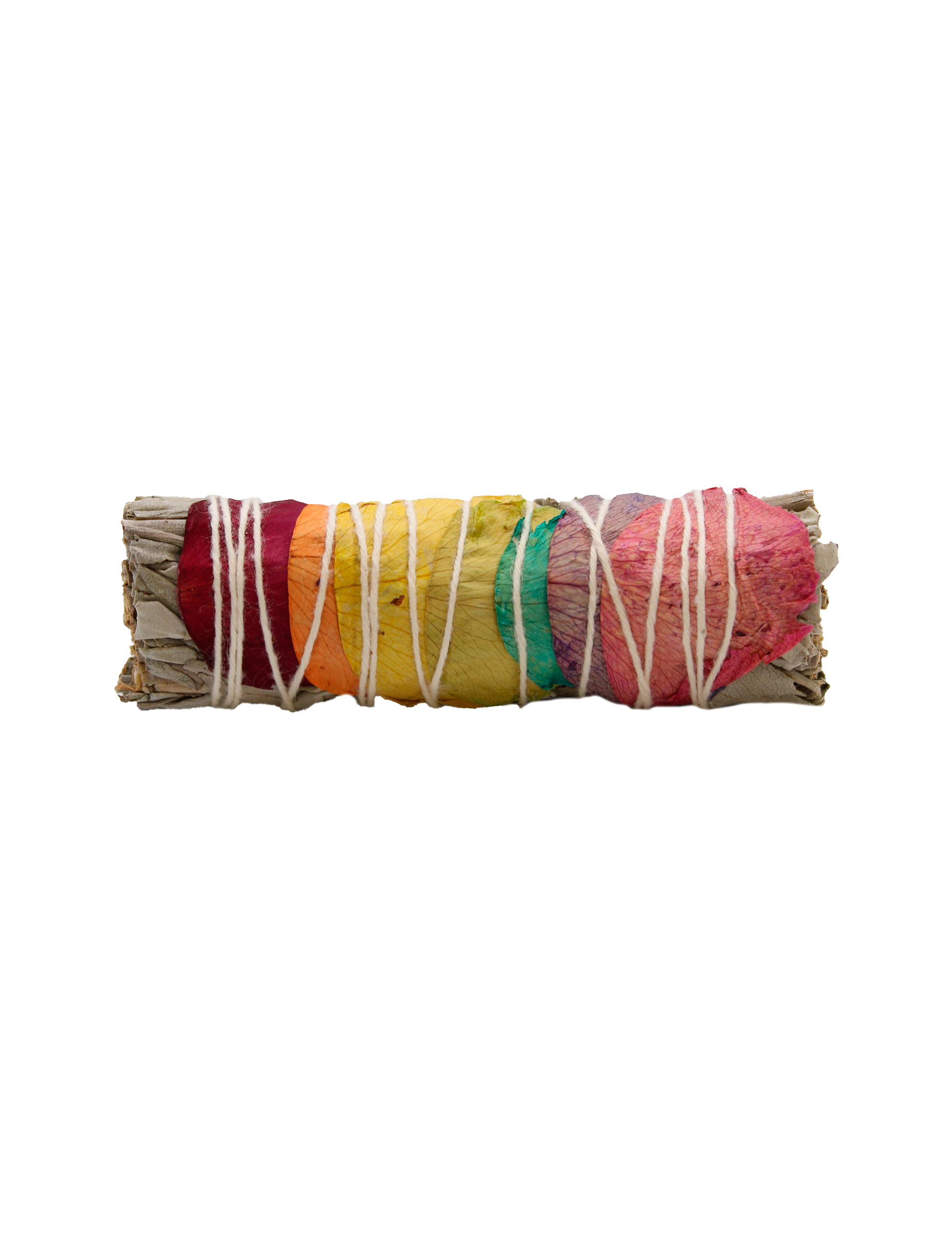 Smudge Stick med Vit Salvia & Rosenblad – 7 Chakra (10 cm)