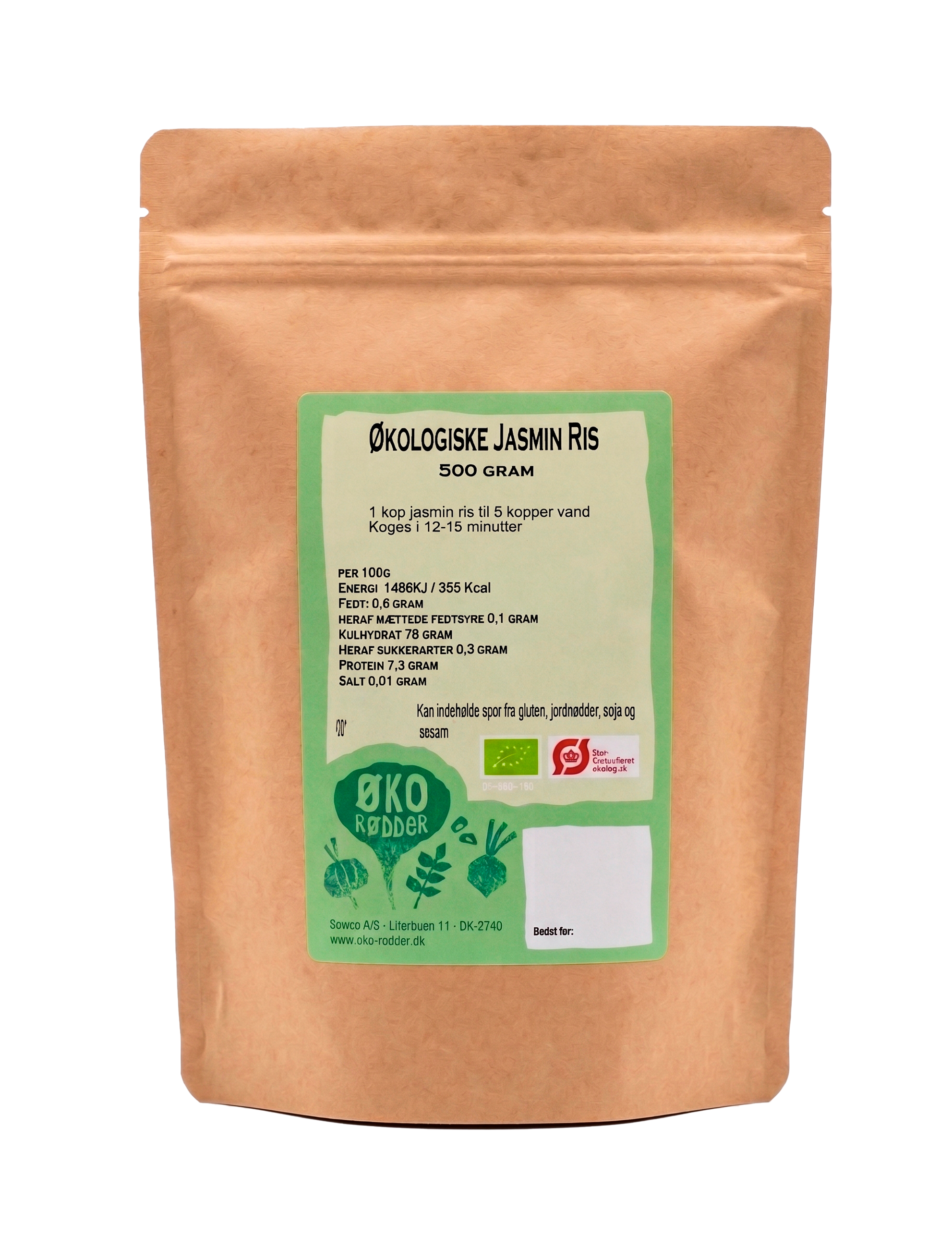 Ekologiskt vitt jasminris (500 g)