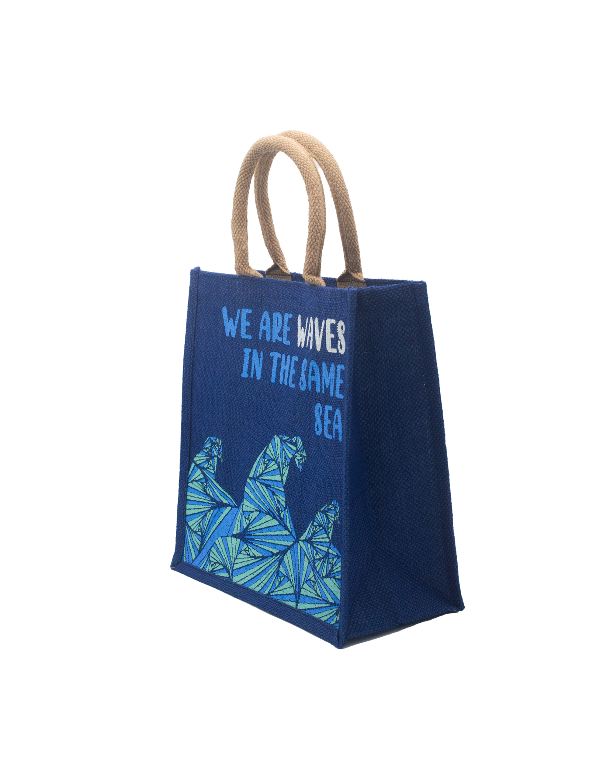 Juteväska Shoppingväska – We are Waves Blue