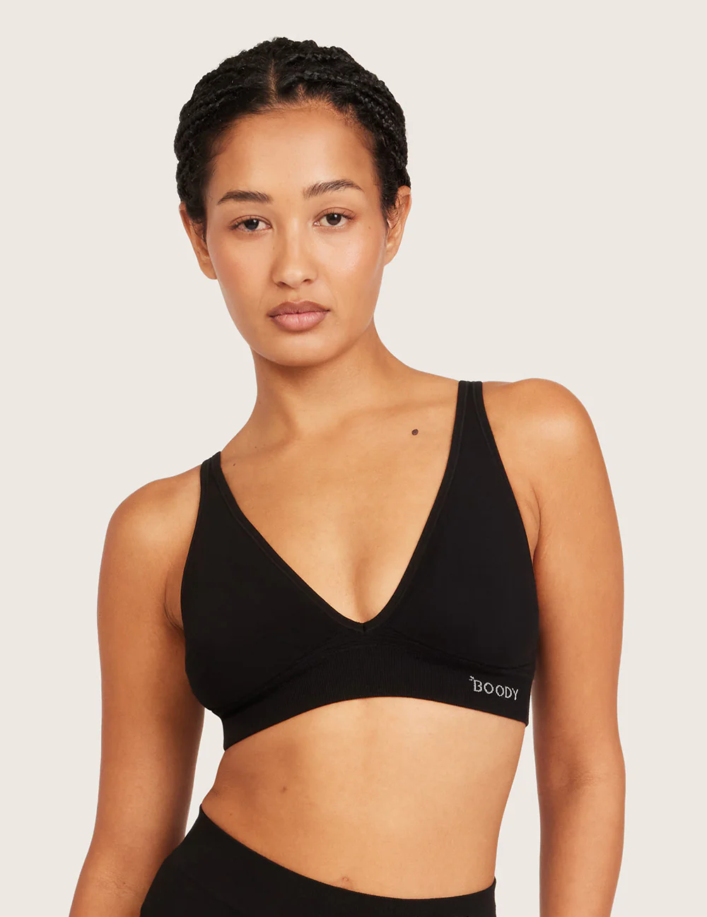 Plunge-bh i bambu utan bygel – svart