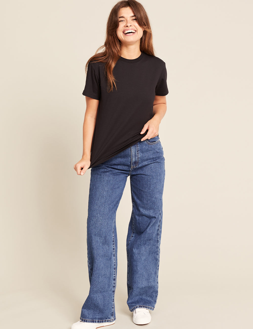 Dam T-shirt Classic Crew Neck – Svart