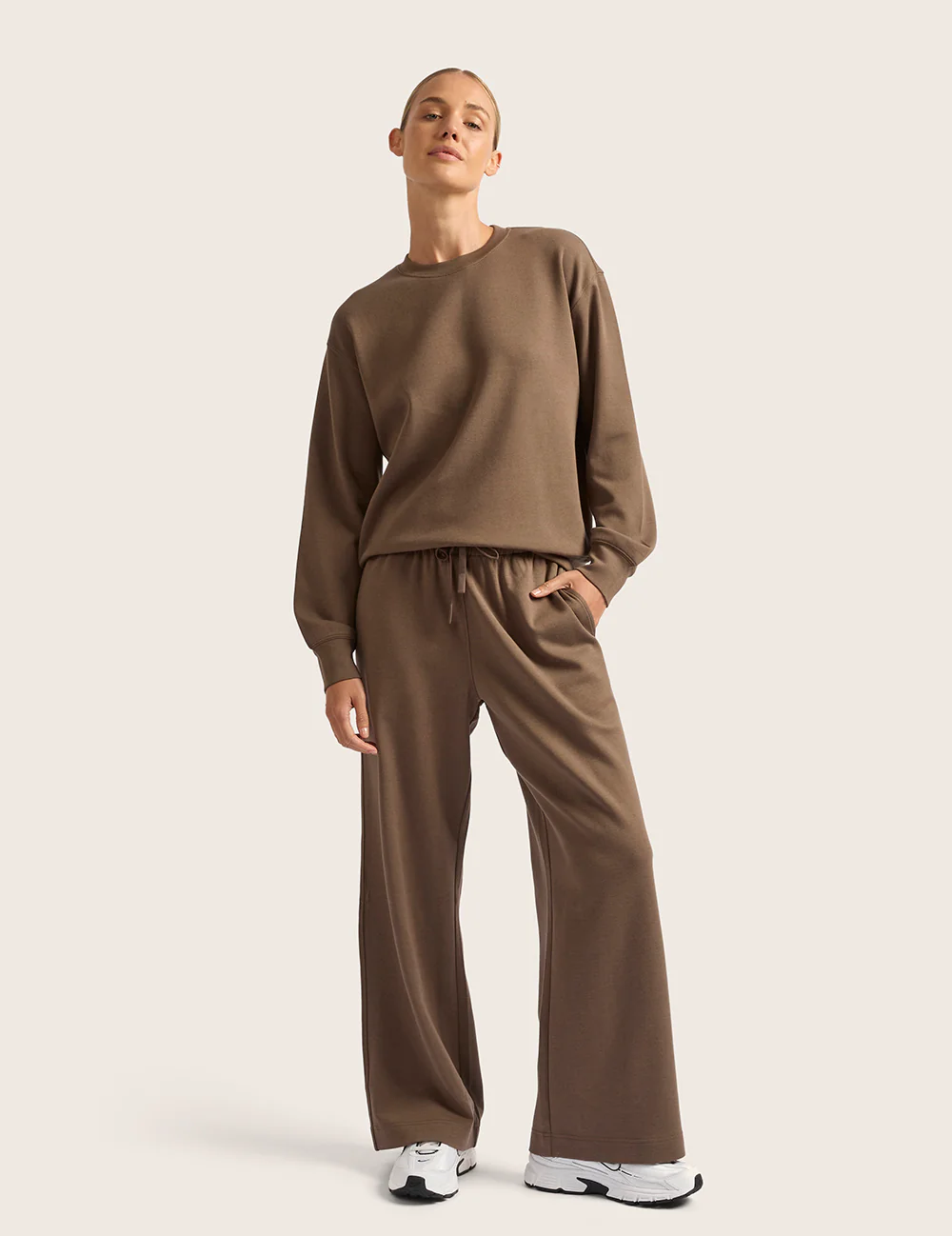 Sweatpants med raka ben – Oyster