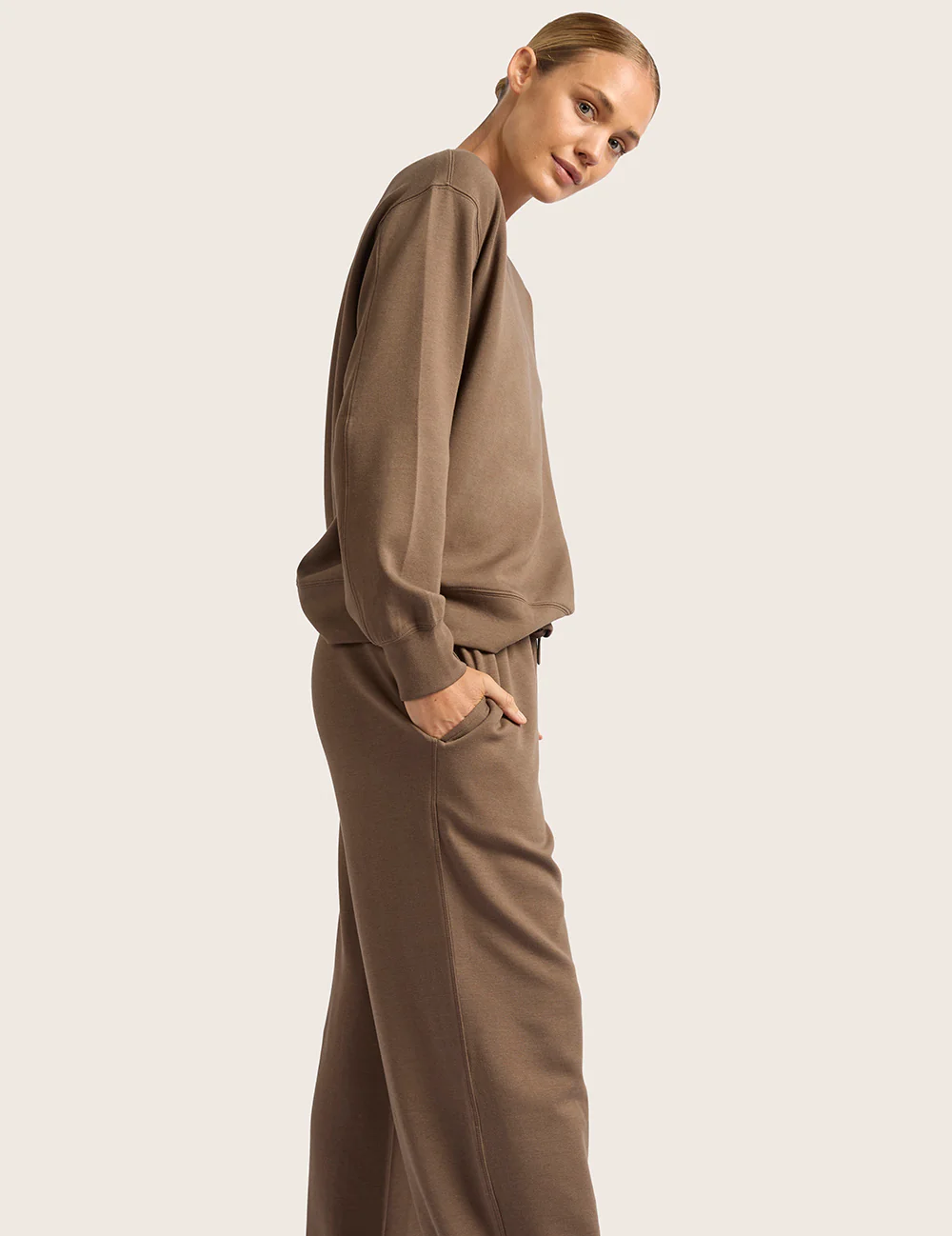 Sweatpants med raka ben – Oyster