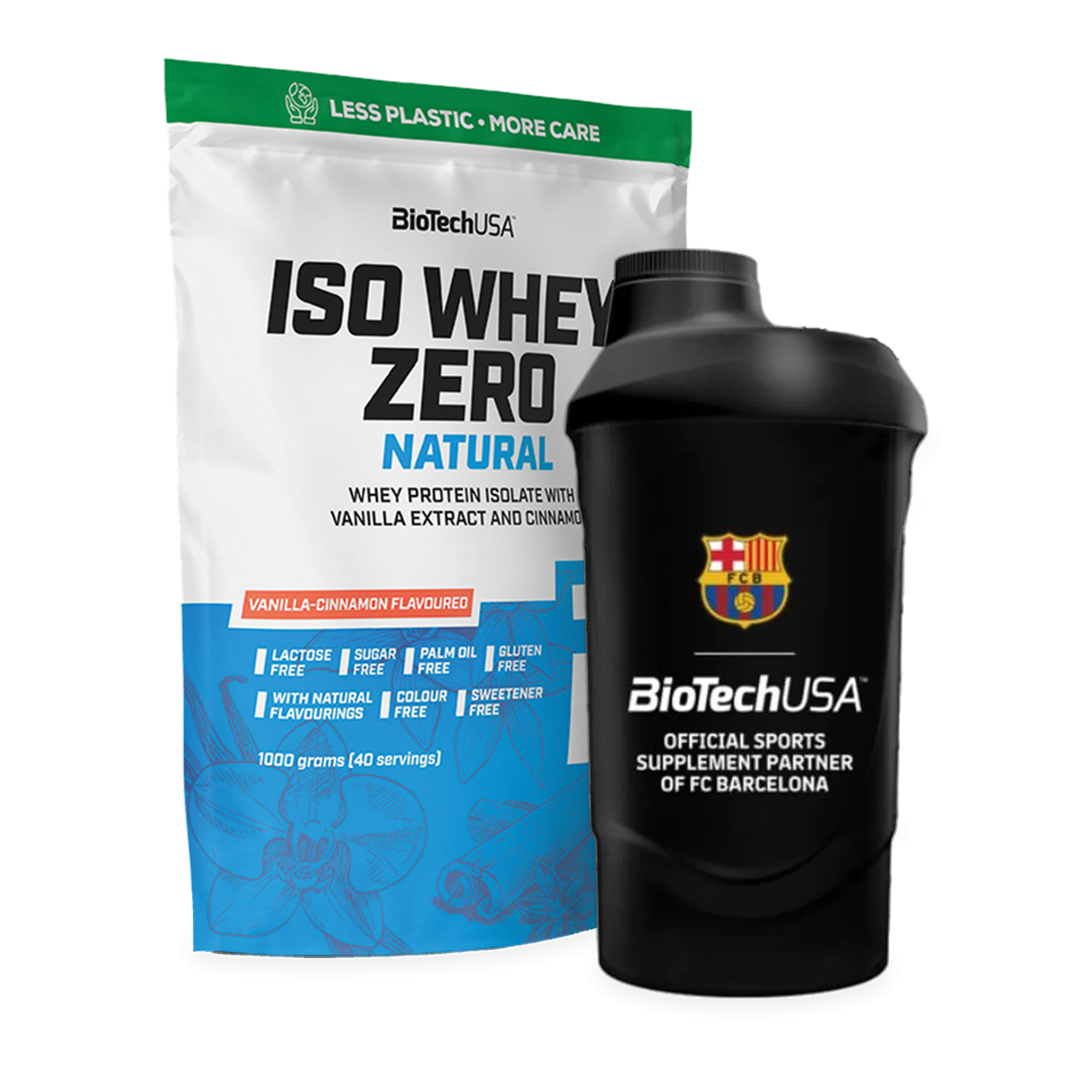 Iso Whey Zero Natural (1000 g) + Valfri Shaker
