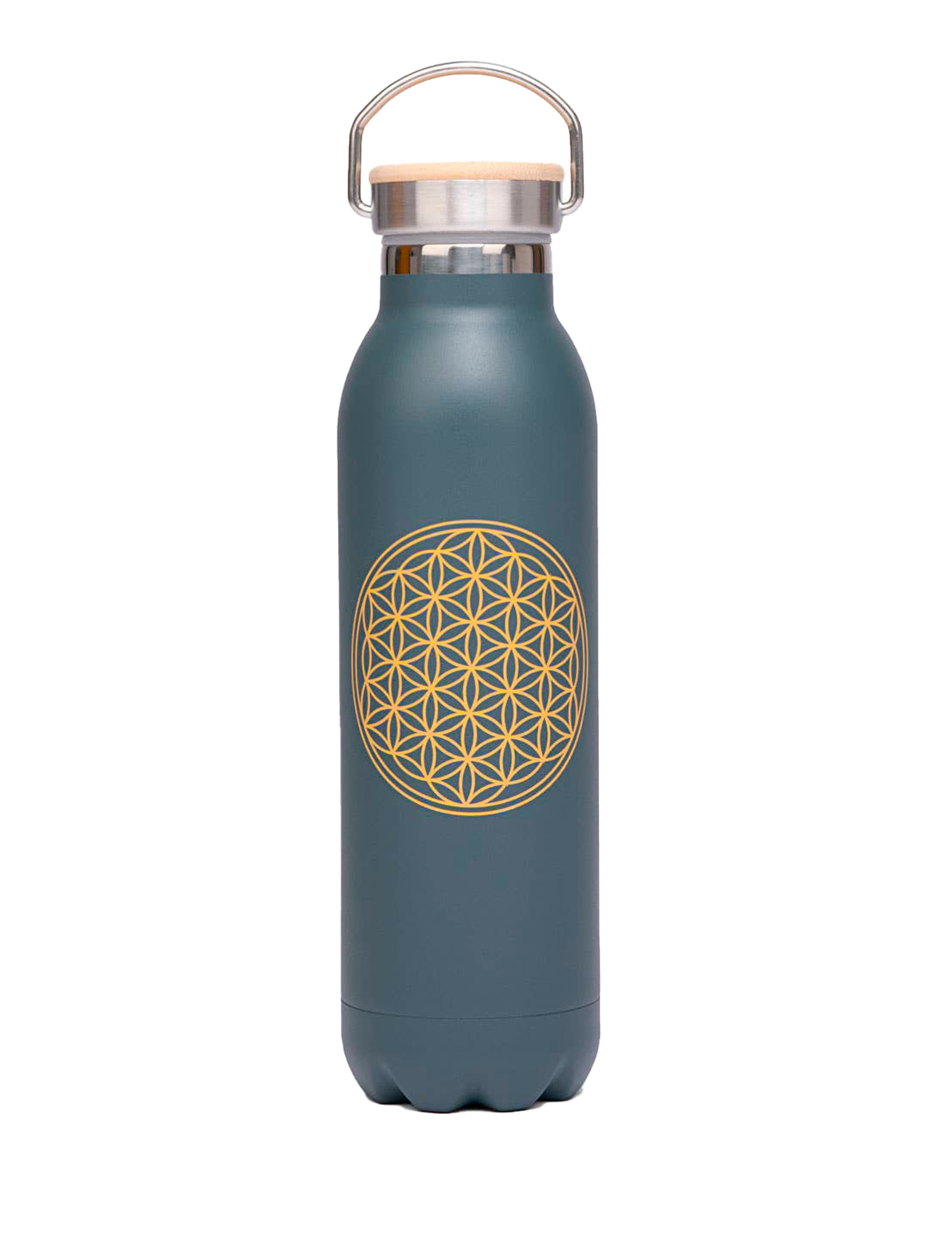 Isolerad Flower of Life-vattenflaska – 600 ml, matt antracit