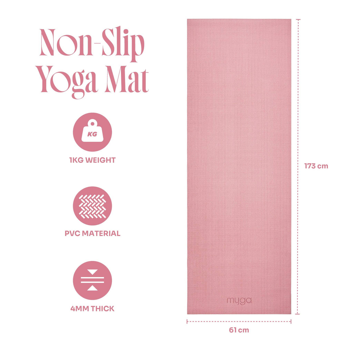 Myga yogamatta för nybörjare 4 mm – Nostalgia Rose