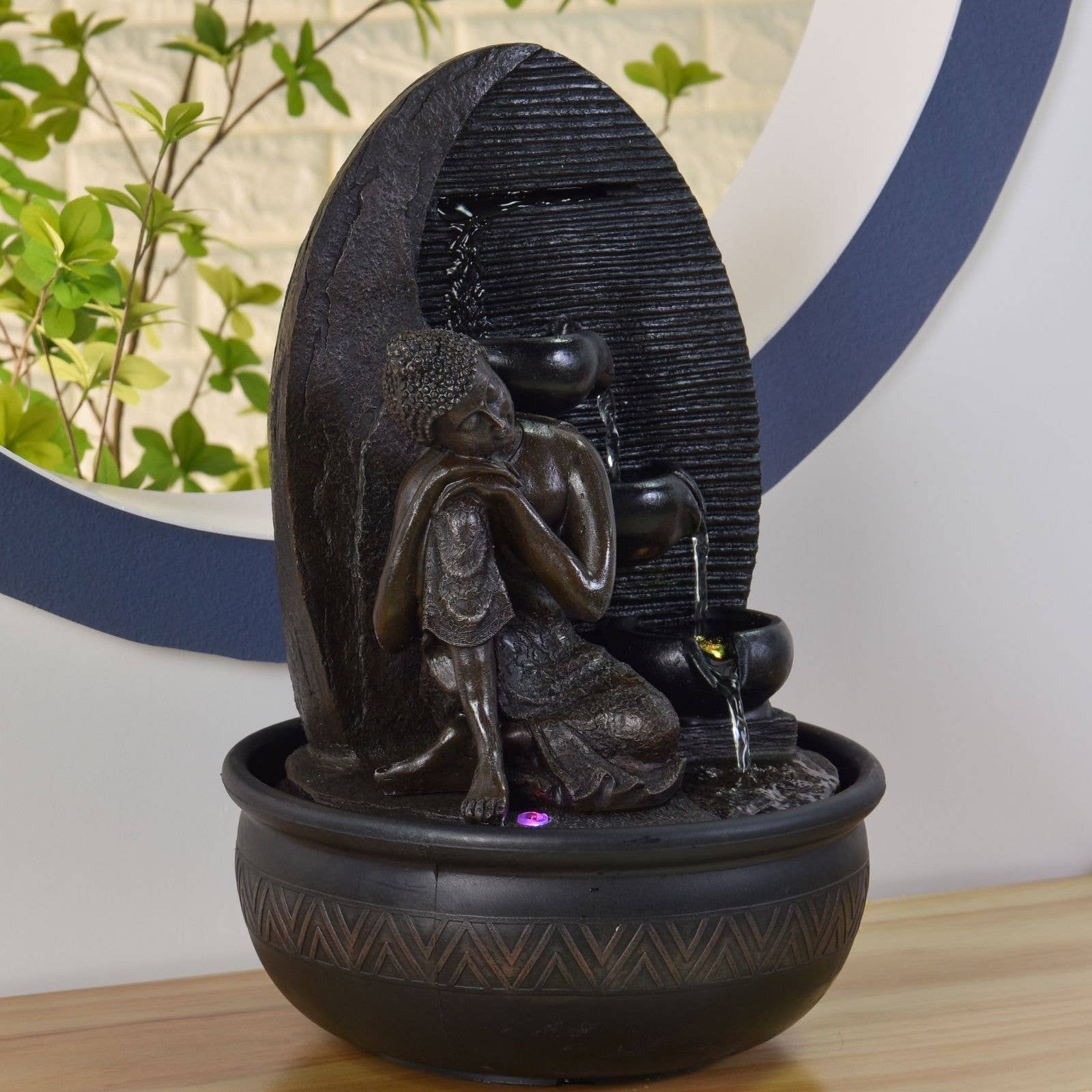 Zen Buddha Grace fontän med avtagbar Buddha-staty