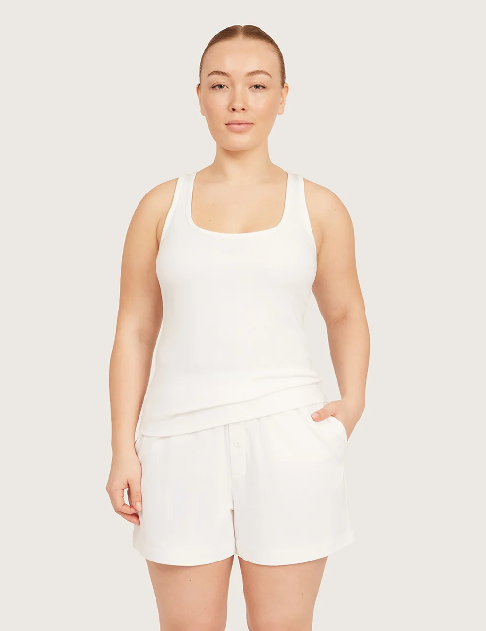 AiraRib™ lounge-shorts – Chalk White – billede 10