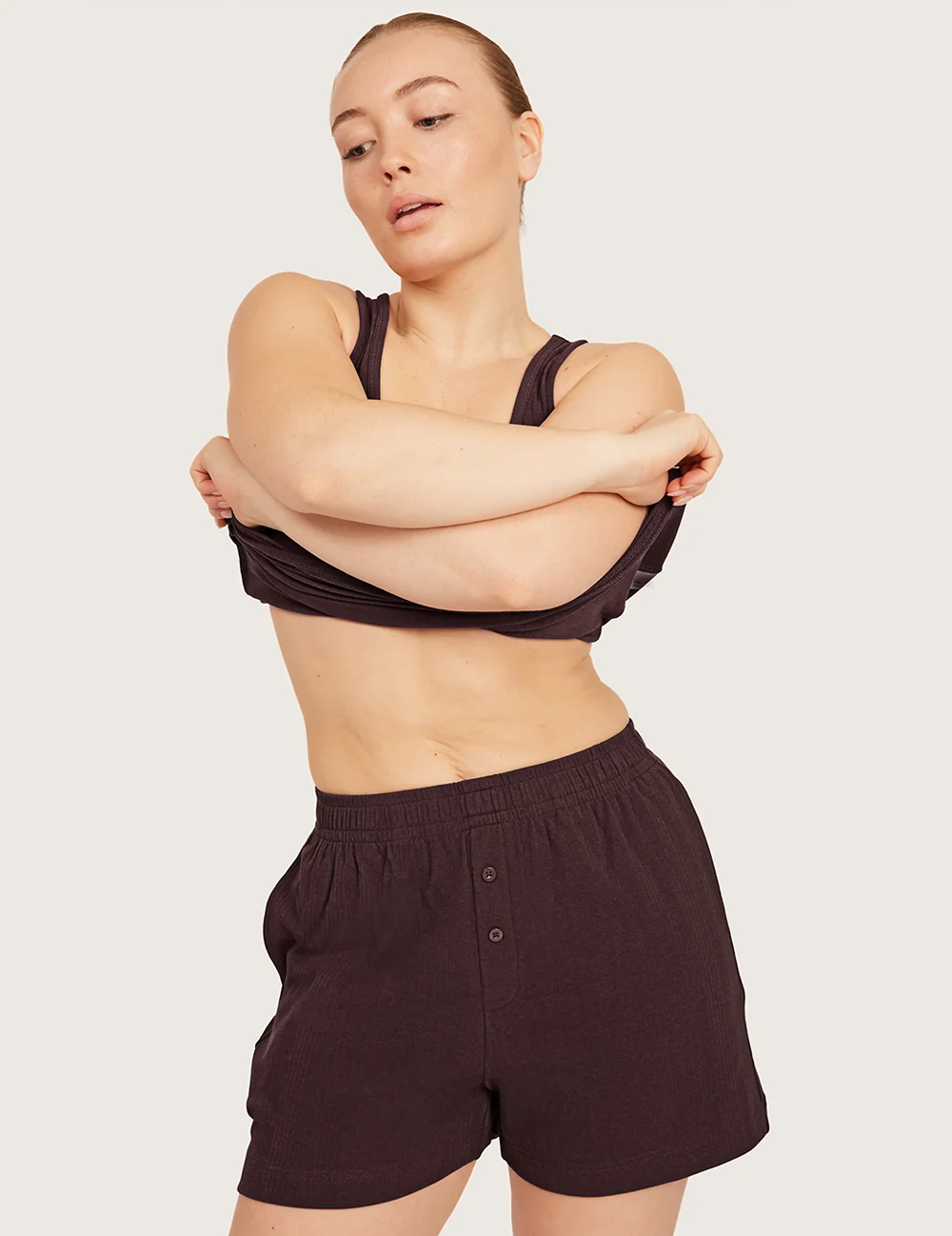 AiraRib™ lounge-shorts – Mulberry – billede 12