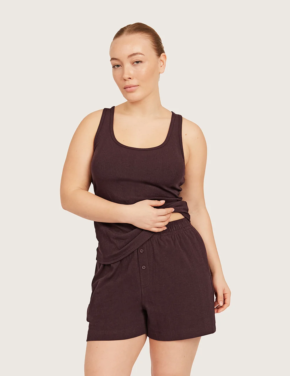AiraRib™ lounge-shorts – Mulberry – billede 7
