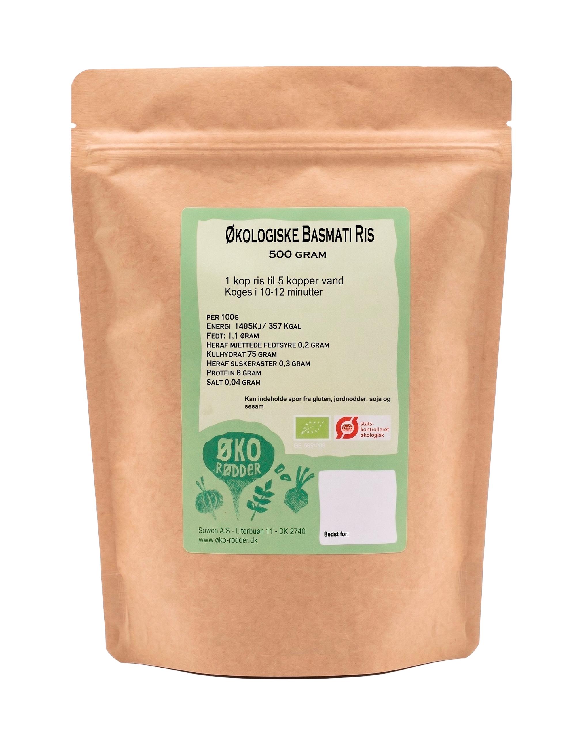 Ekologiskt vitt basmatiris (500 g)