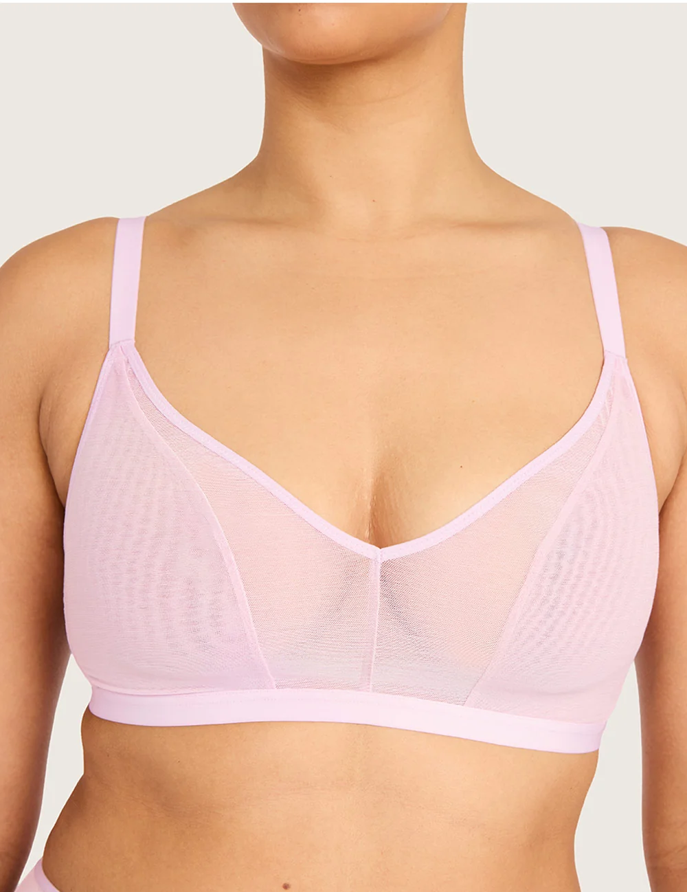 Nærbillede af Boody FreeMesh® Crop BH i Pink Sorbet