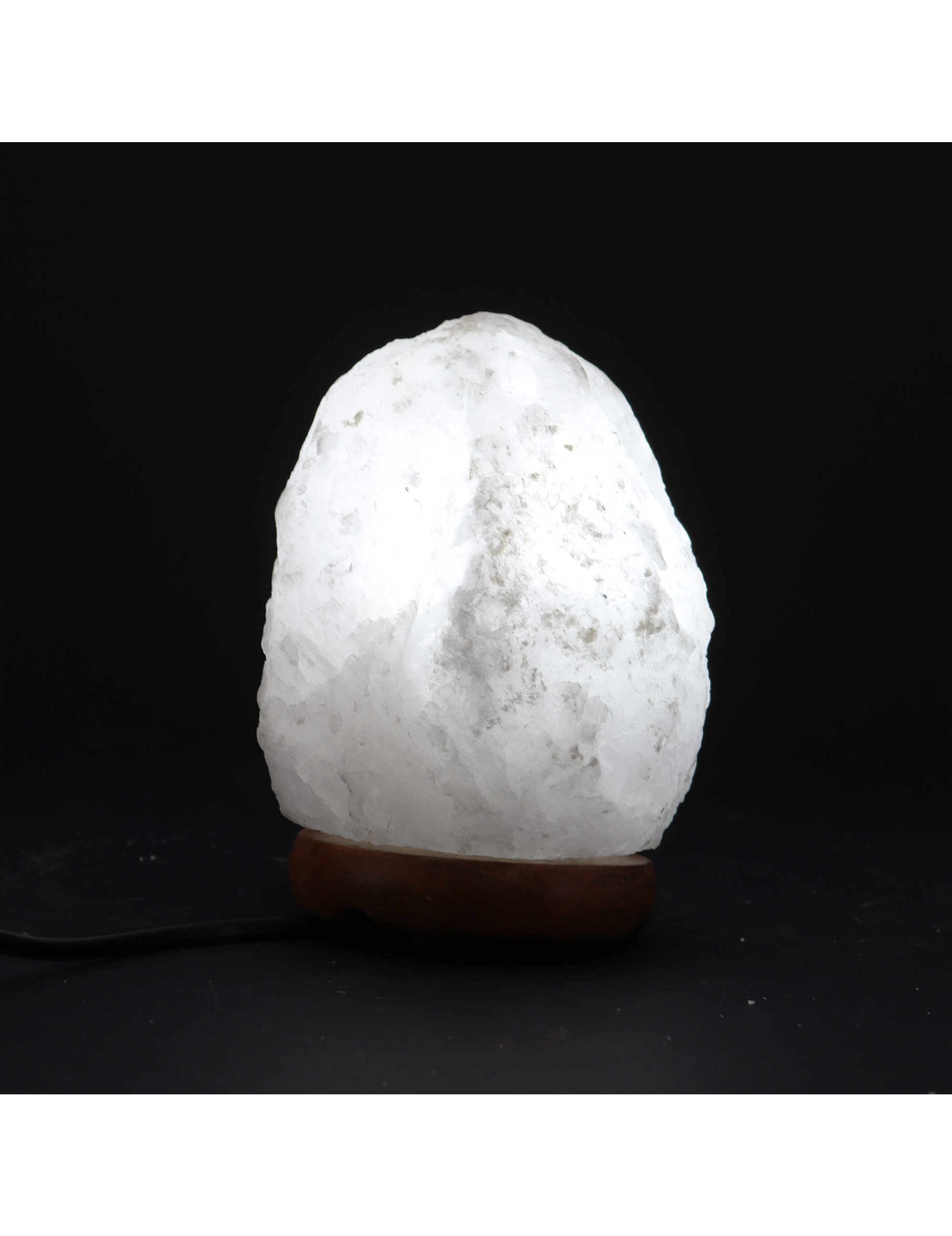 Crystal Rock Himalayasaltlampa med träfot (1,5-2 kg)