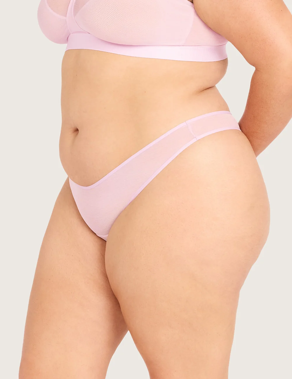 Boody FreeMesh® G-streng i Pink Sorbet – set fra siden