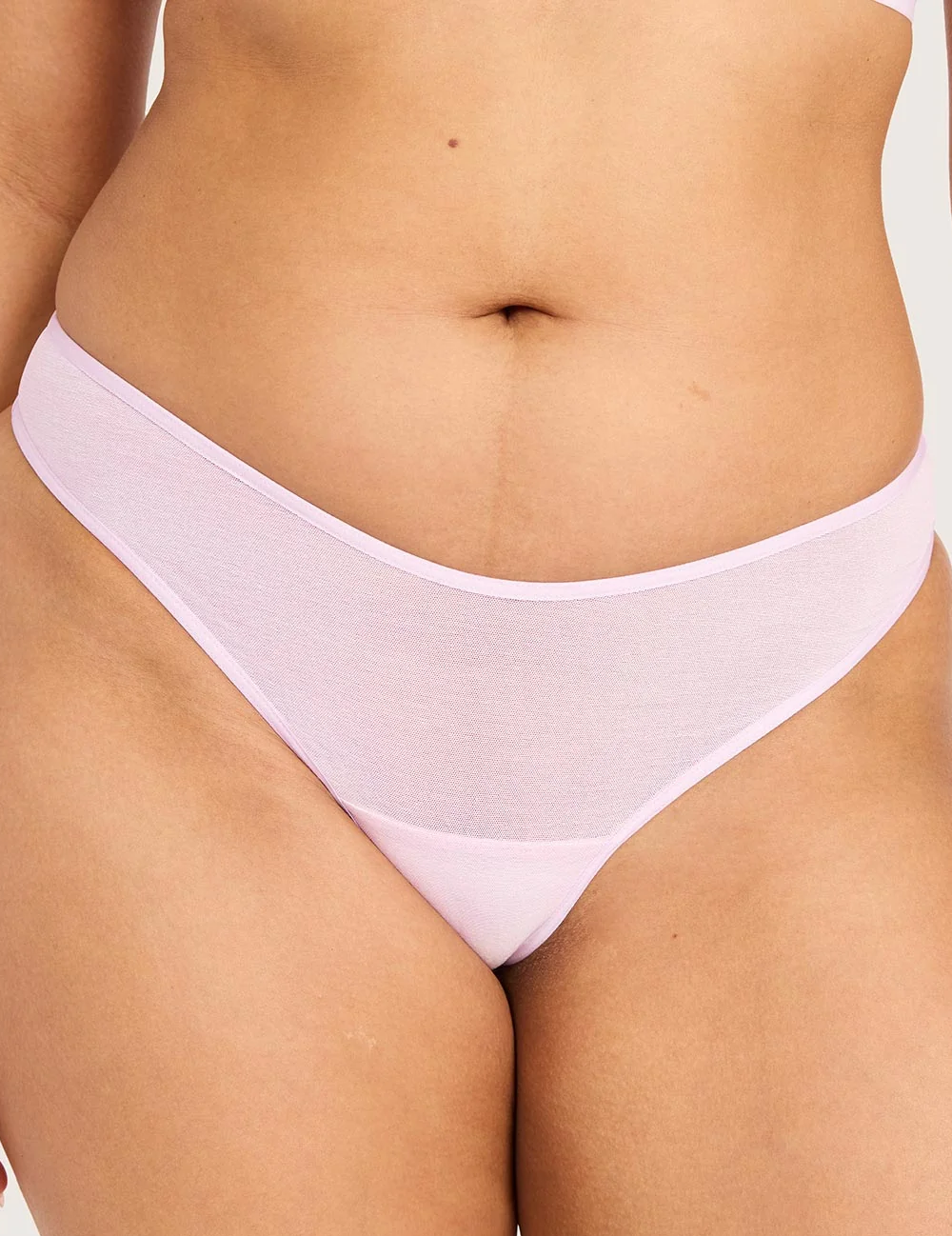Boody FreeMesh® G-streng i Pink Sorbet – tæt på forfra