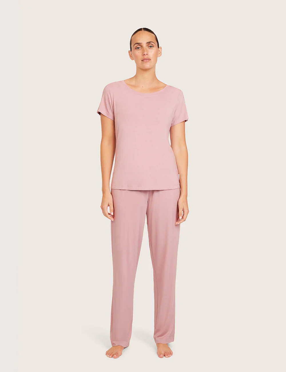 Boody Goodnight nattøj T-shirt i Lilac – helfigur med natbukser