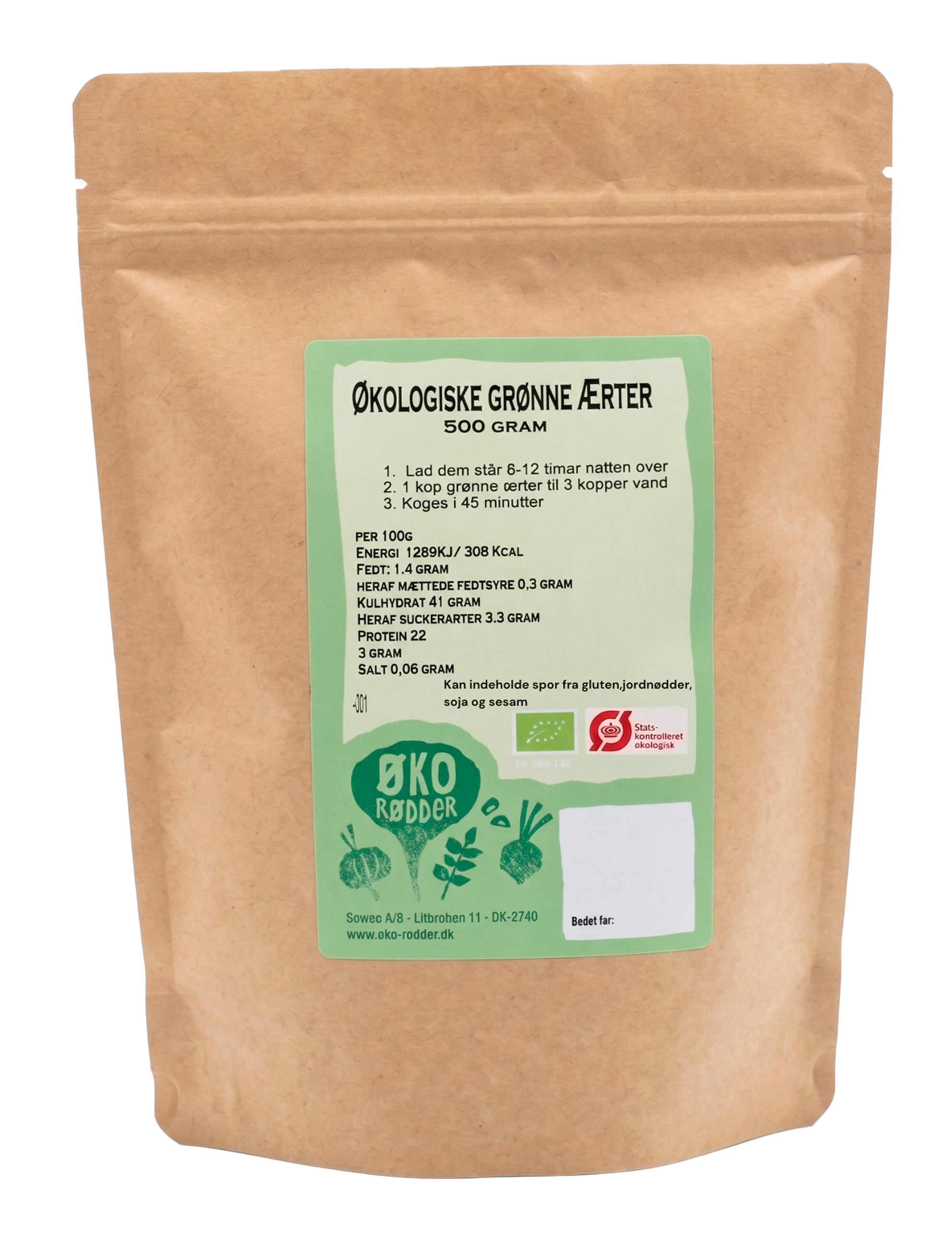 Ekologiska Gröna Ärtor (500 g)