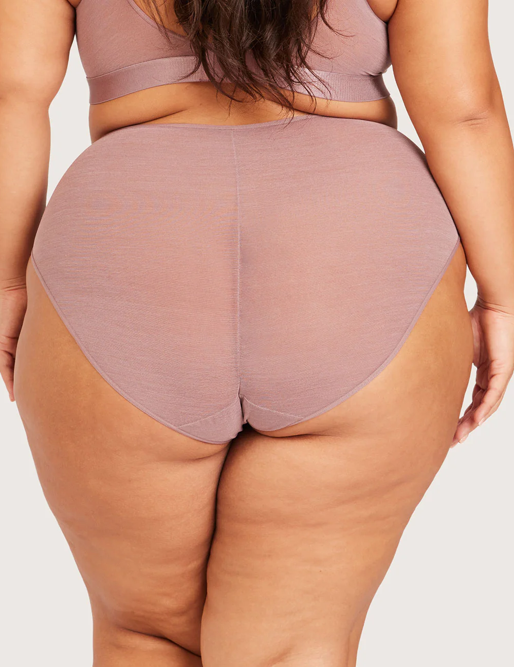 Boody FreeMesh® high cut maxi-trusse i Mauve – bagfra på tredje model