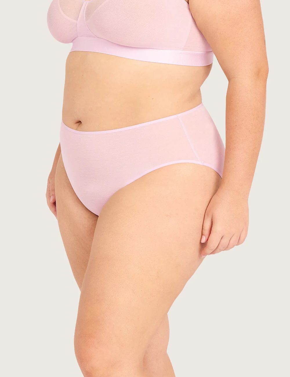 Boody FreeMesh high cut maxi-trusse i Pink Sorbet – billede 15