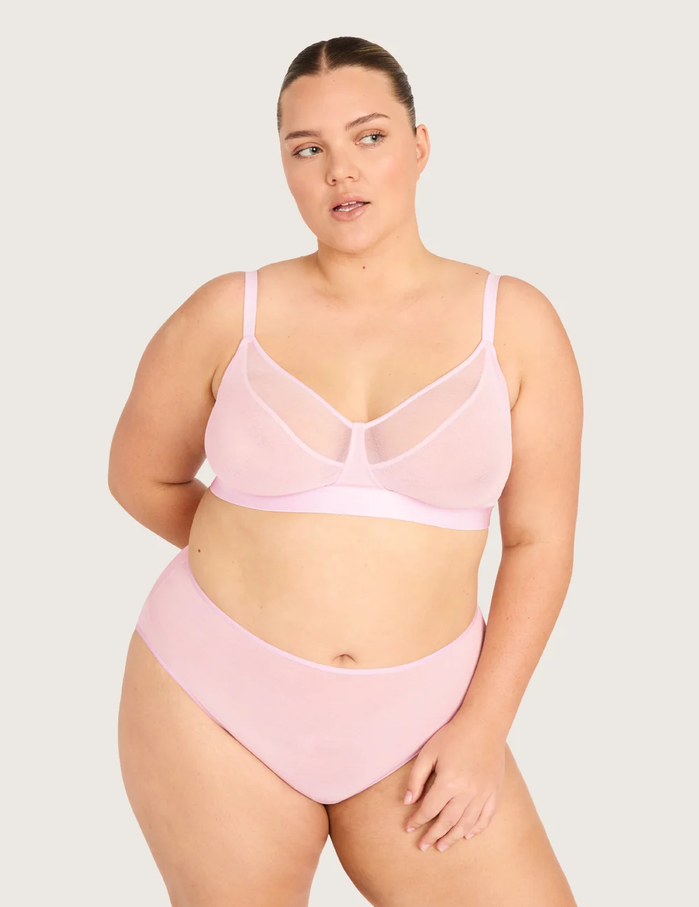 Boody FreeMesh high cut maxi-trusse i Pink Sorbet – billede 18