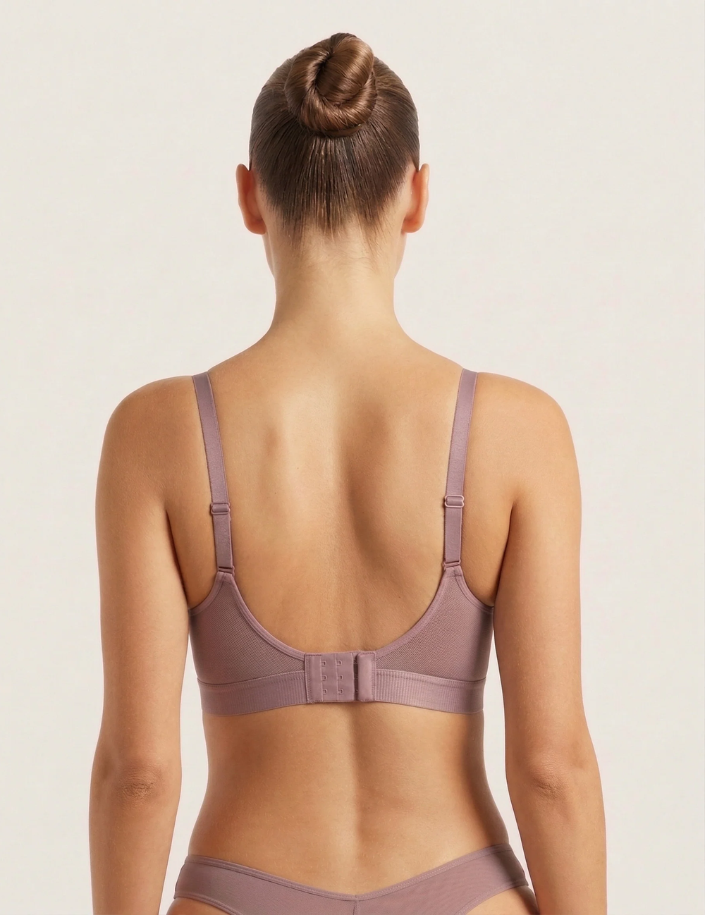 Boody FreeMesh® BH uden bøjle i Mauve – bagfra med hægtelukning