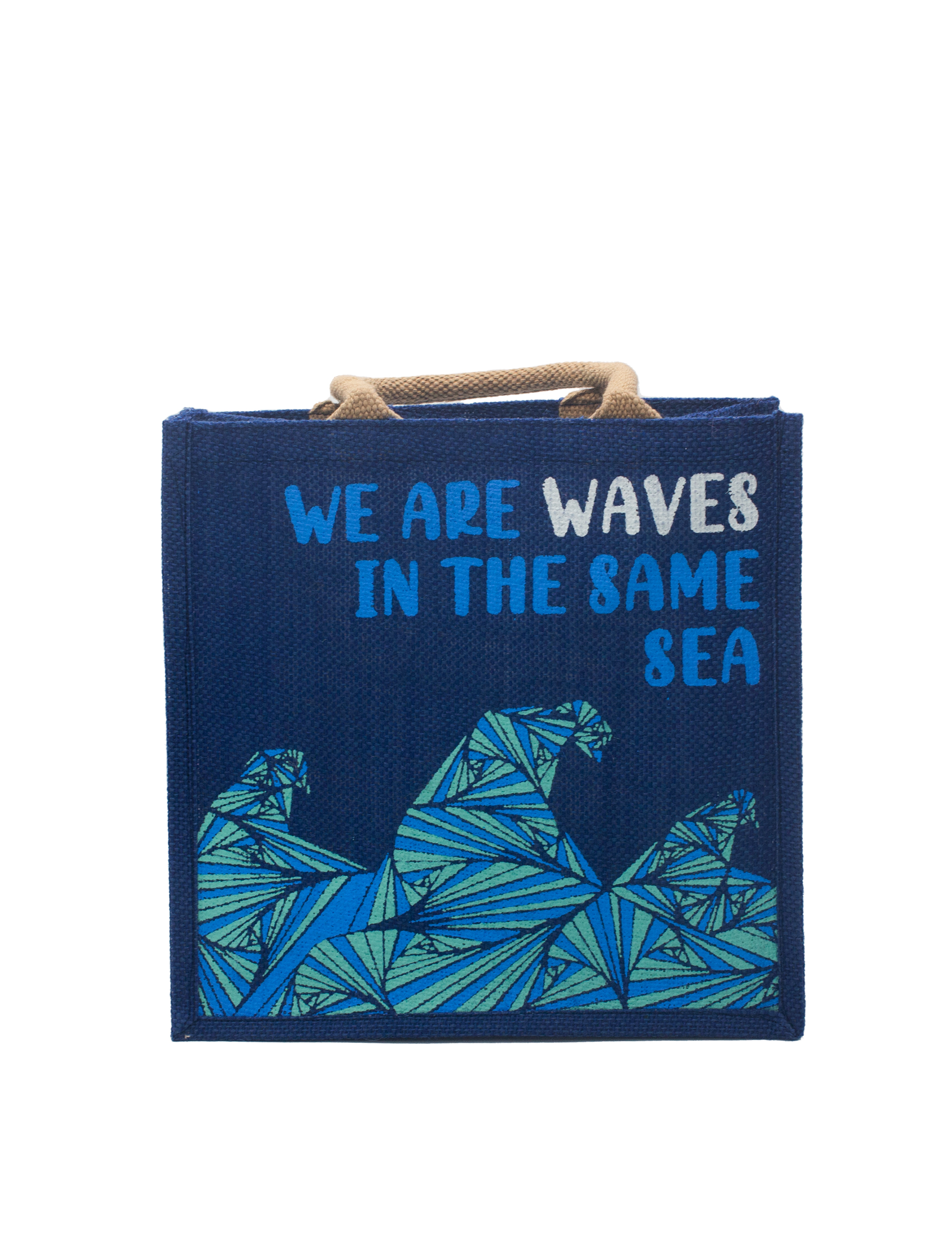 Juteväska Shoppingväska – We are Waves Blue