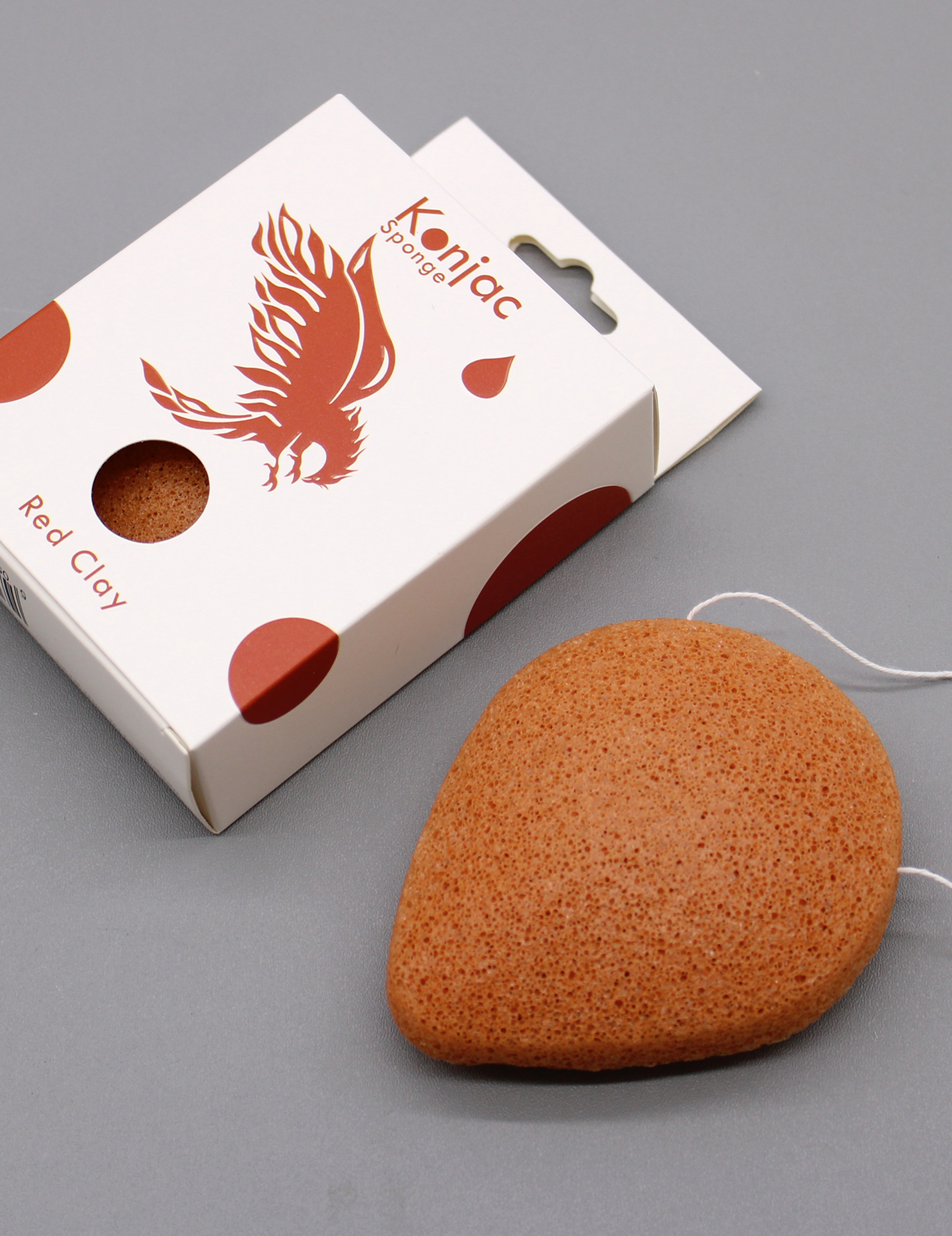 Teardrop Konjac Sponge – Röd lera