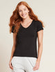 Dam T-shirt med V-ringning – Svart