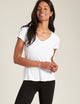 Dam T-shirt med V-ringning – Vit