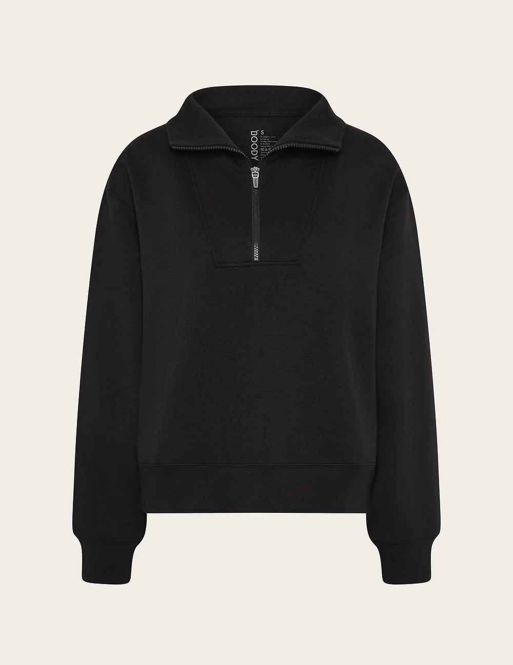 Sweatshirt med halv dragkedja – Svart