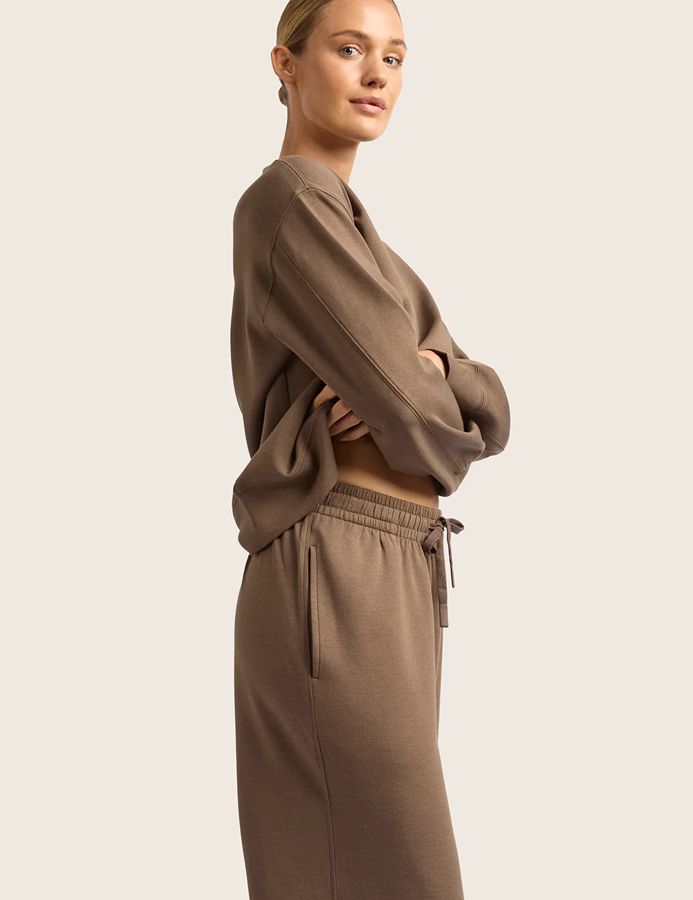 Sweatpants med raka ben – Oyster