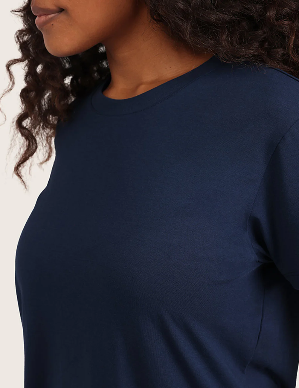 Dam T-shirt Classic Crew Neck – Marinblå