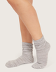Boody Slouch bambustrumpor i Light Grey Marl, sedda från sidan