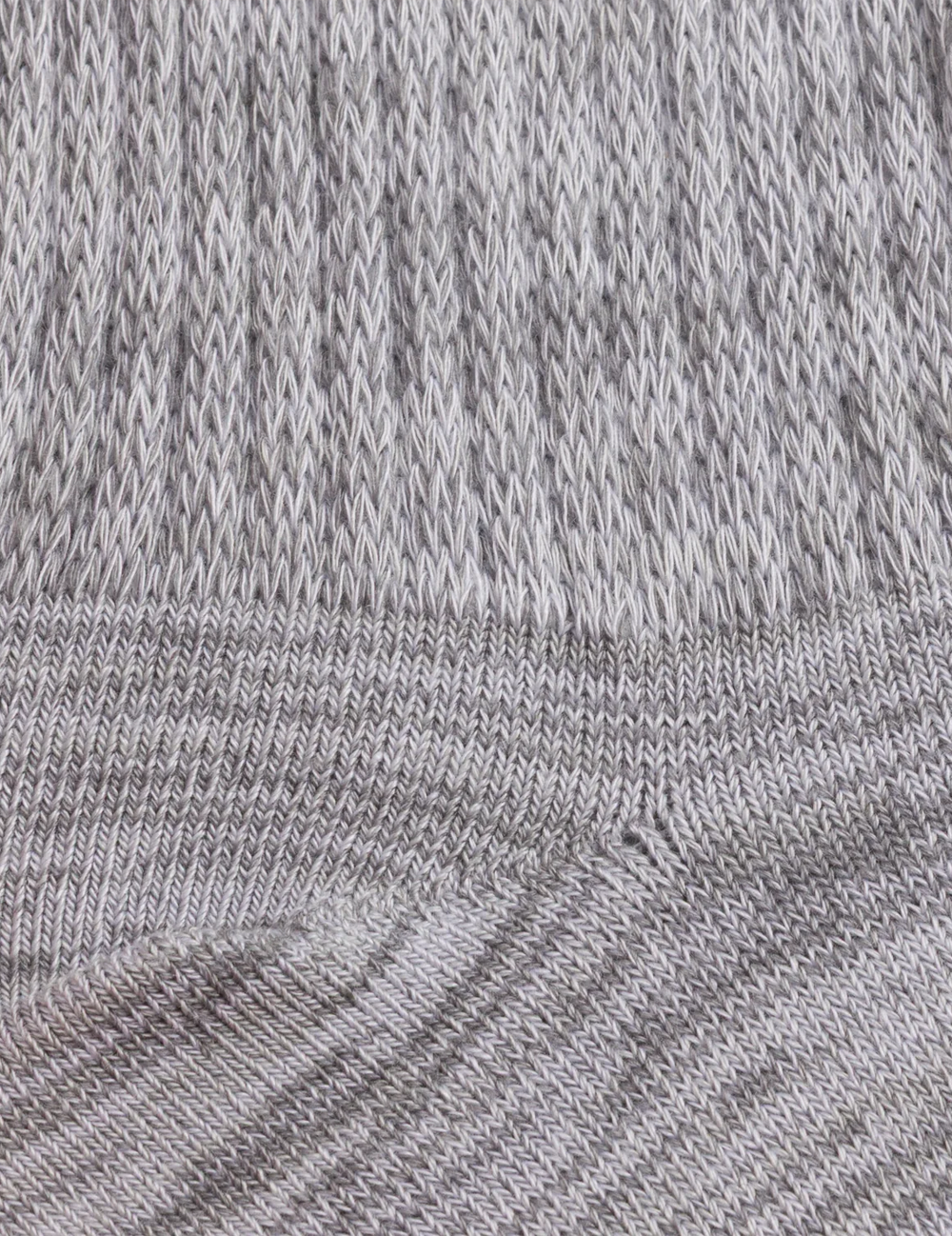 Boody Slouch bambustrumpor i Light Grey Marl, närbild av ribbstickningen