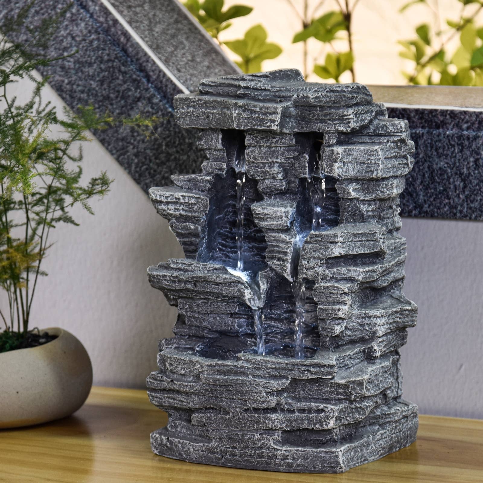 Grand Canyon inomhusfontän med LED-ljus – Zendekoration