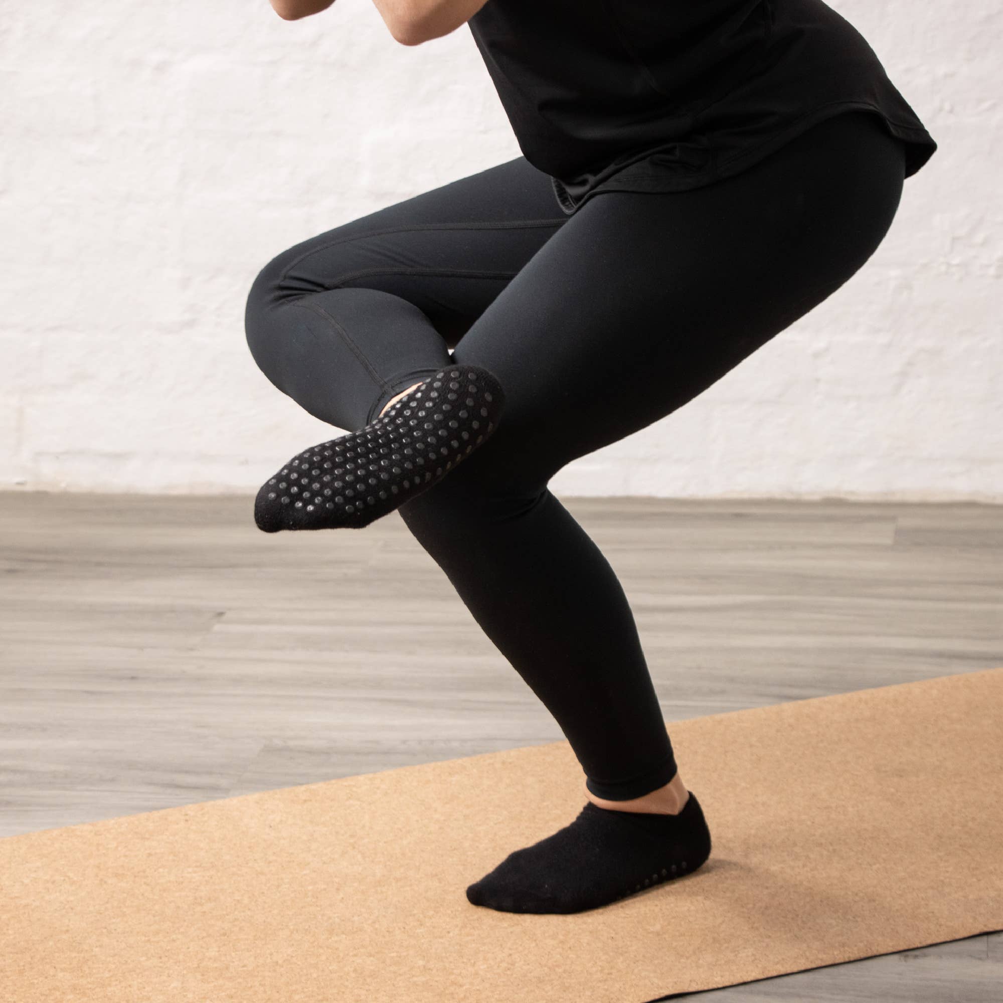 Yoga-ankelstrumpor med halkskydd