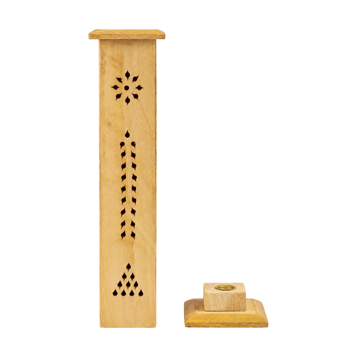 Myga Røgelsestårn i træ til 4 røgelsespinde og incense cones