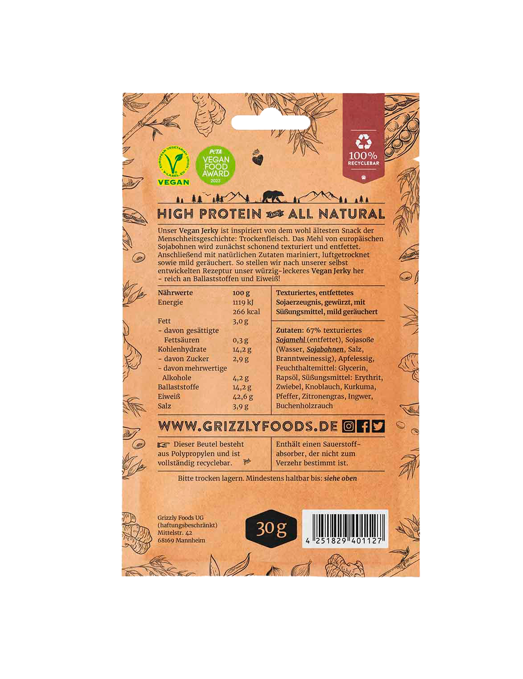Vegansk jerky teriyaki (30 g)