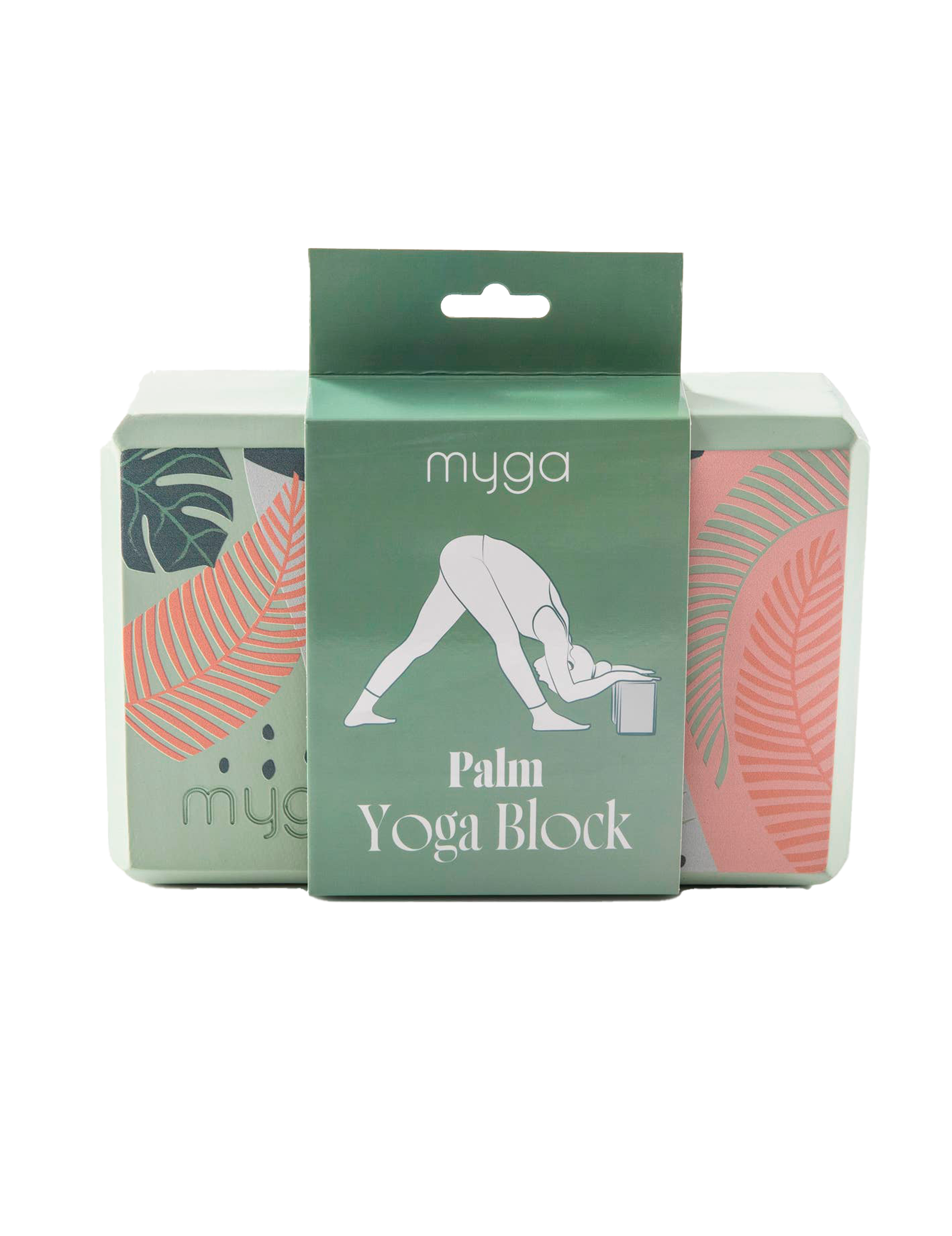 Yogablock med terrazzo- och palmmönster