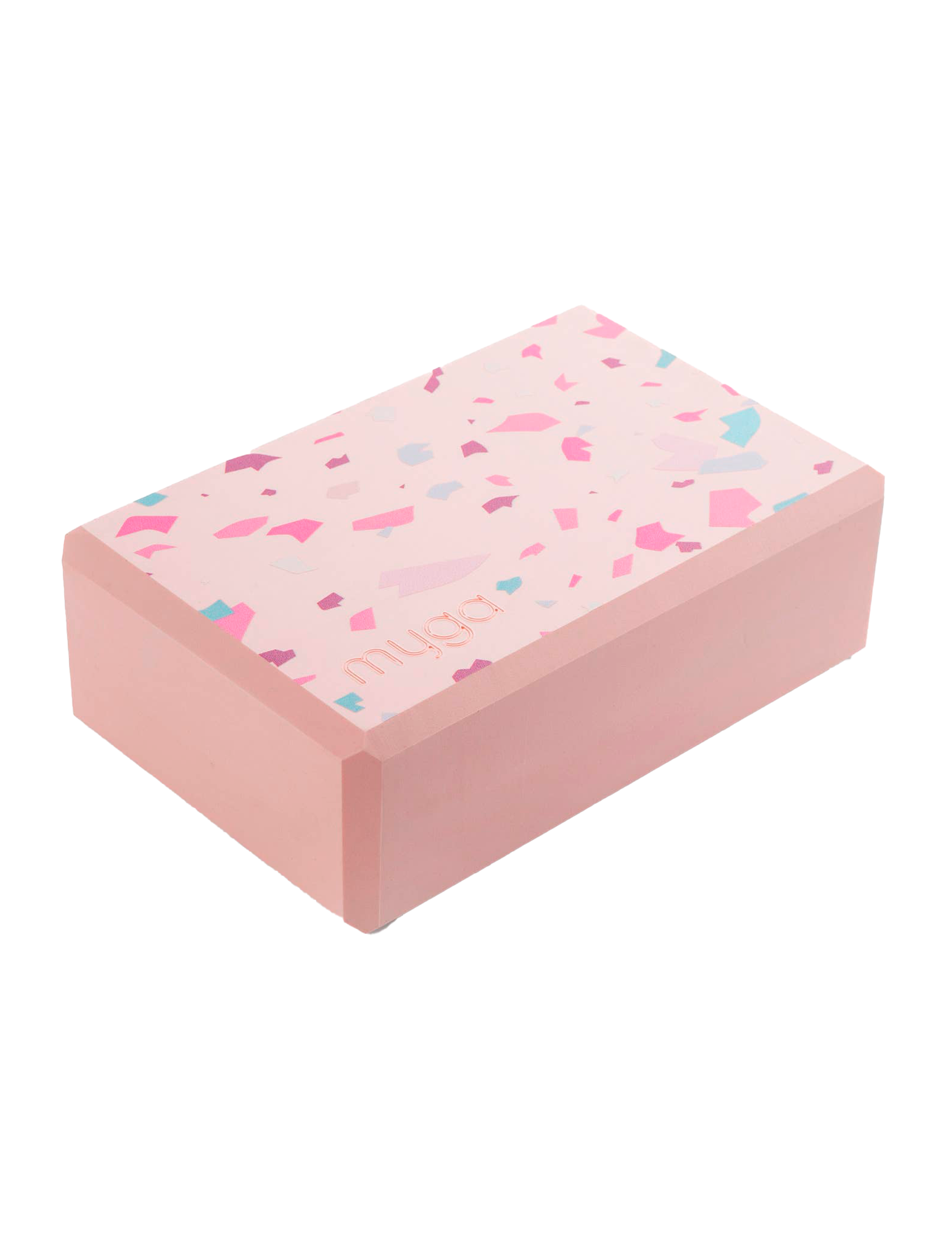Yogablock med terrazzo- och palmmönster