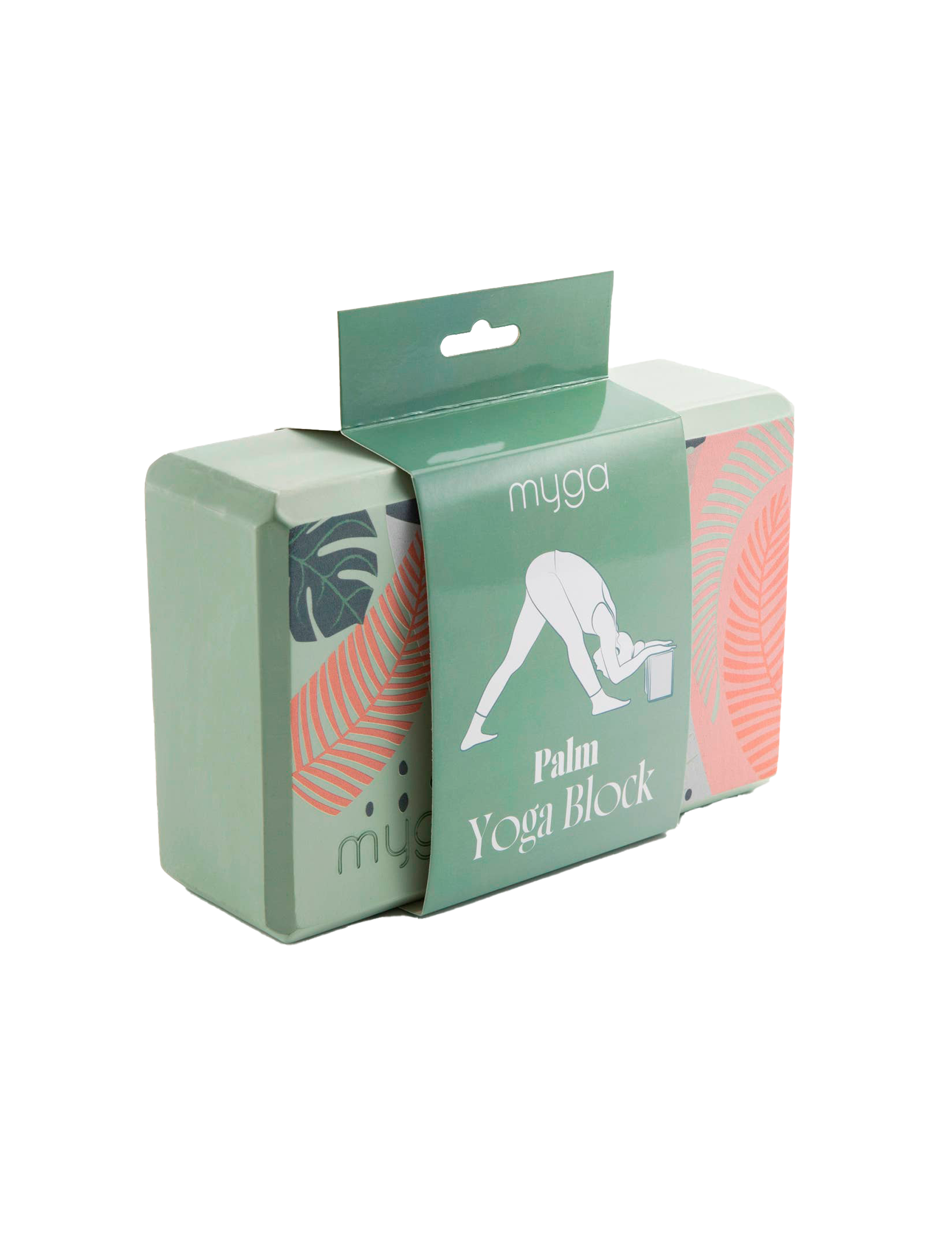 Yogablock med terrazzo- och palmmönster