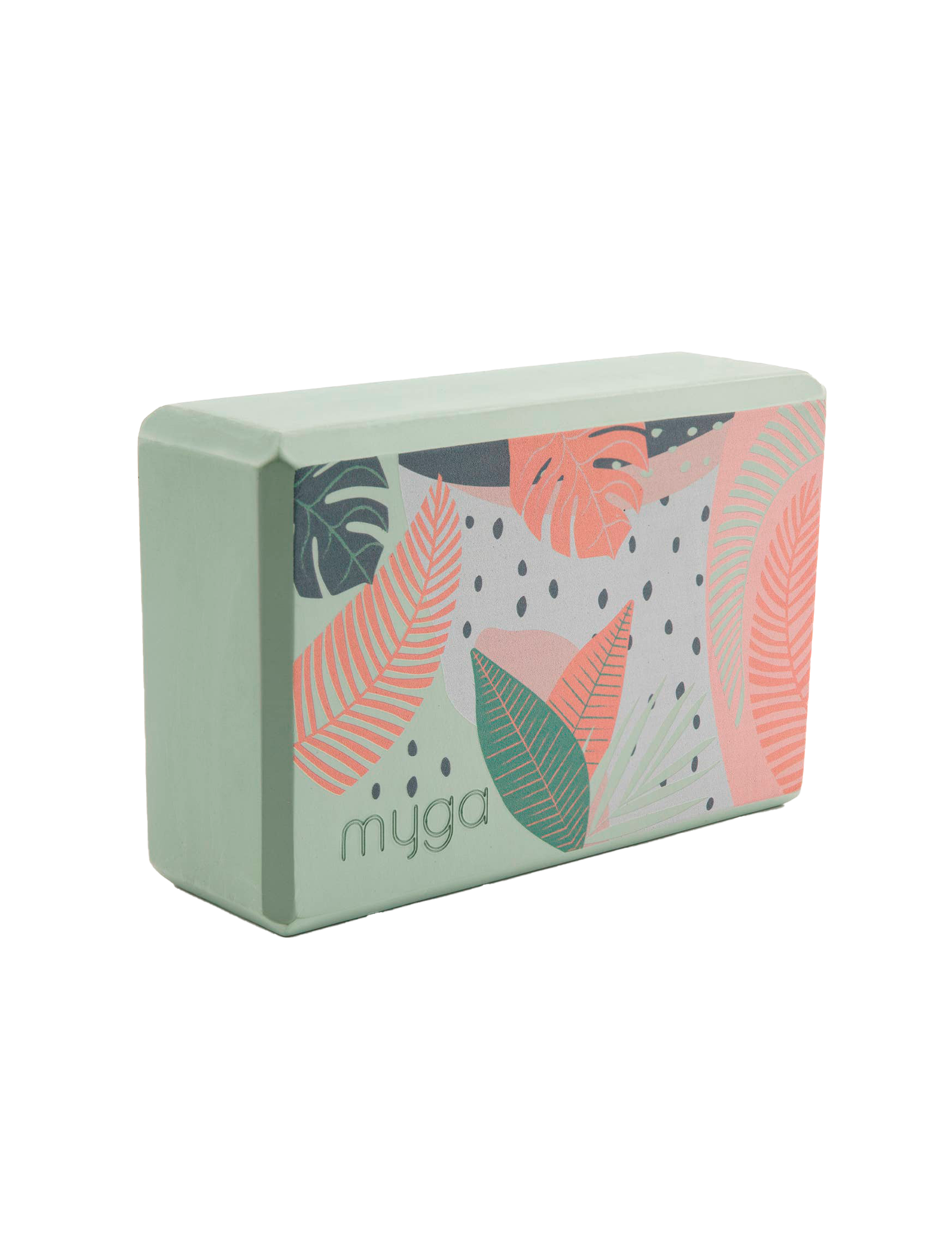 Yogablock med terrazzo- och palmmönster
